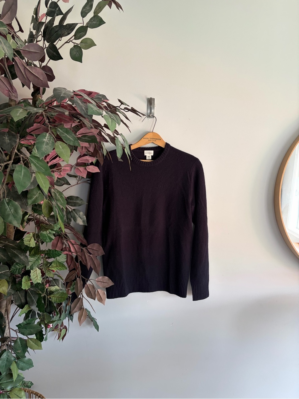 Club Monaco Men's Crewneck Sweater - Deep Brown/Black